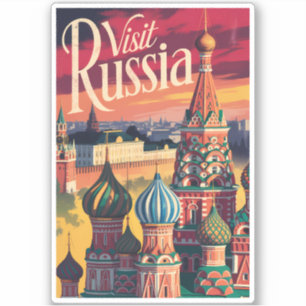 Sticker Cathédrale Saint-Basile de Russie Illustration Voy