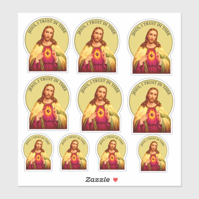 Sticker Catholique Sacré Coeur Divin Miséricorde Miséricor (Feuille)