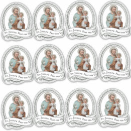 Sticker Catholique Saint-Joseph avec Enfant Jésus Religieu