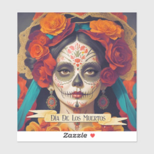 Sticker Catrina Day Of Dead 1 Avec Texte