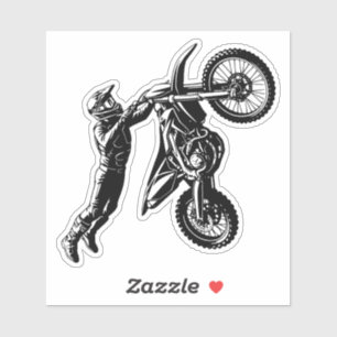 Sticker Cavalier de moto cross