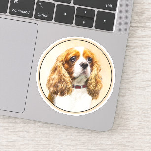 Sticker Cavalier King Charles Spaniel Peinture originale