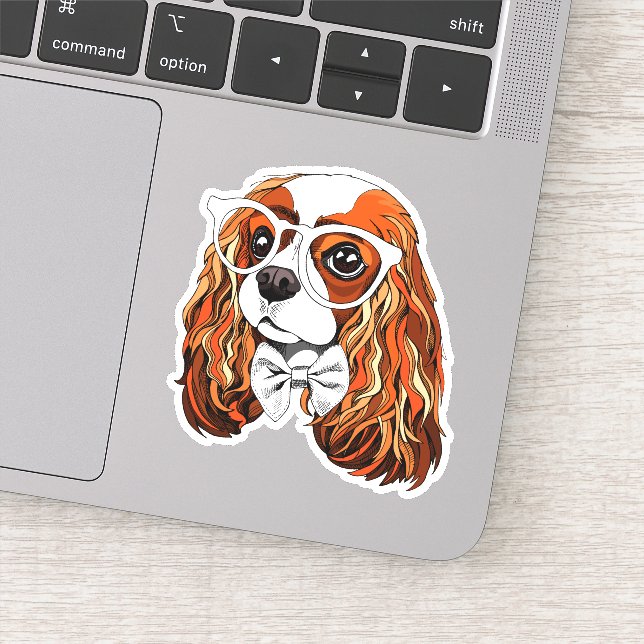 Sticker Cavalier King Charles Spaniel Portrait (Détail)