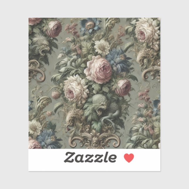 Sticker Ce qui se cache sous la fleur - gothique victorien (Feuille)