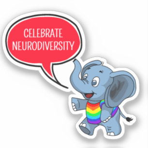 Sticker Célébrer la neurodiversité La typographie des élép