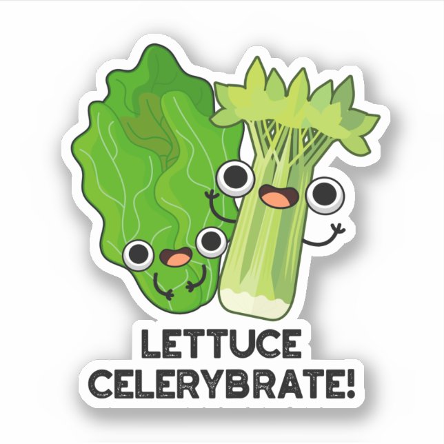 Sticker Celerybrate de laitue Funny Veggie Pun (Devant)