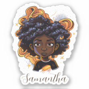 Sticker Celestial Starry Afro femme