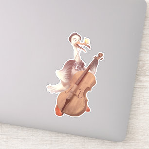 Sticker Cello Stork : Animal de musique classique dans la 