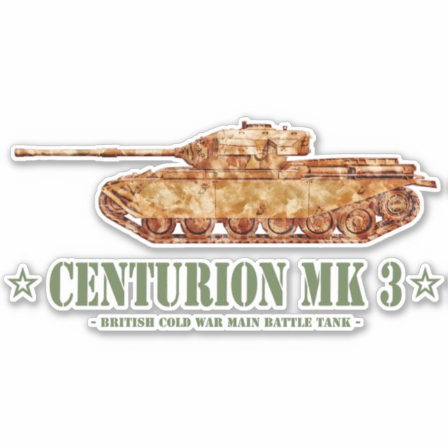 Sticker Centurion MK 3 Tank British MBT de guerre froide (Devant)