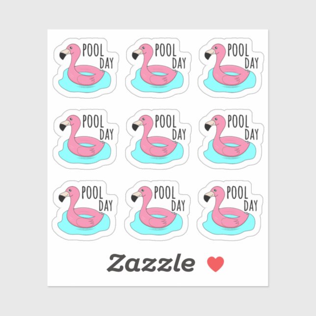 Sticker Cercle de natation Flamant Rose Planificateur Bujo (Feuille)