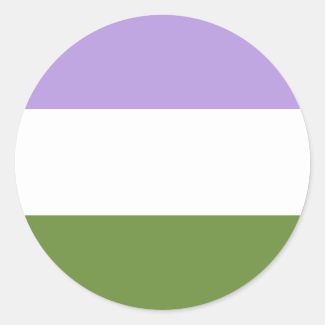 Sticker Cercle Genderqueer Pride (Devant)