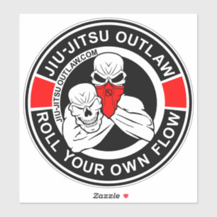 Sticker Cercle Jiu-Jitsu - BlackRed-2D