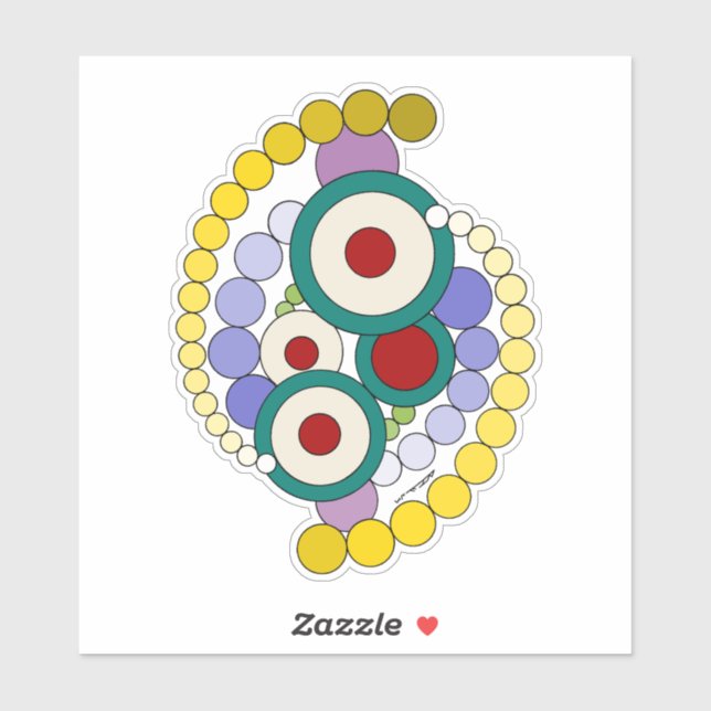 Sticker Cercles Artwork Abstrait (Feuille)