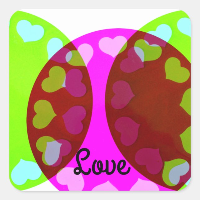 Sticker Cercles de coeur et d'amour (Devant)