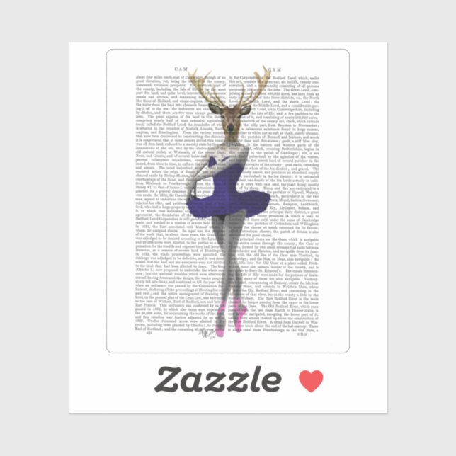 Sticker Cerf de Ballerina en bleu (Feuille)