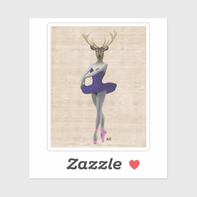 Sticker Cerf de ballet en bleu (Feuille)