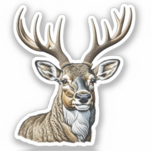 Sticker Cerf esquissé avec bois