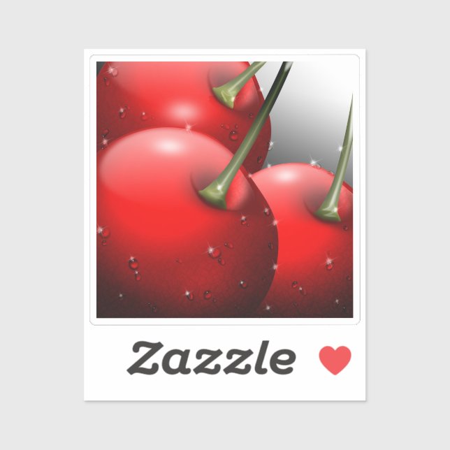 Sticker Cerises avec gouttes de ragoût (Feuille)