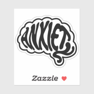 Sticker Cerveau d'anxiété personnalisable