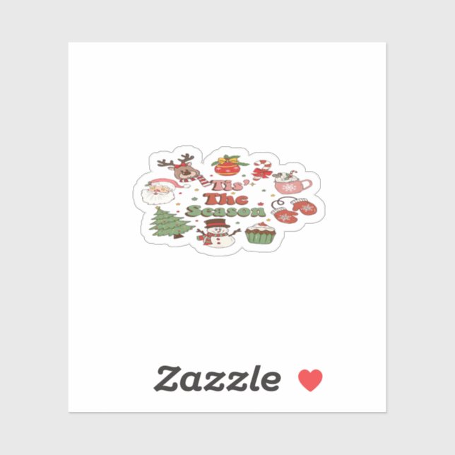 Sticker C'Est La Saison Bloc Acrylique Noël (Feuille)