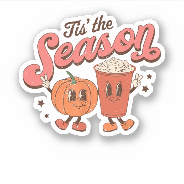 Sticker C'Est La Saison Citrouille Et Épices Rétro Hallowe (Devant)
