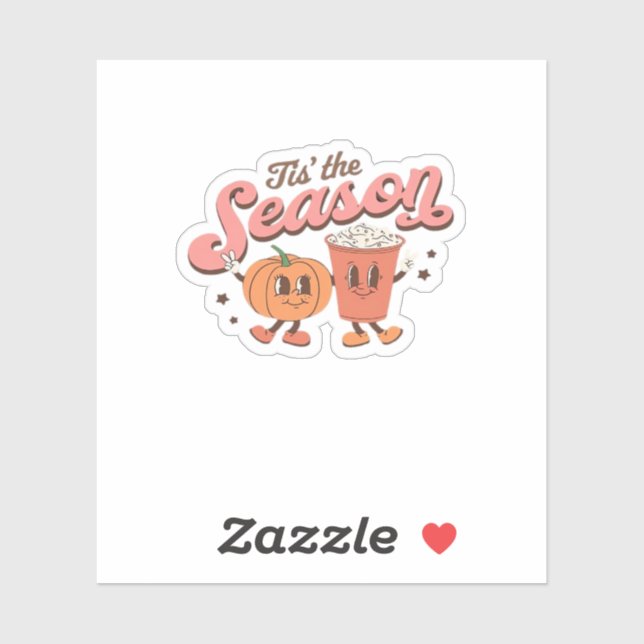 Sticker C'Est La Saison Citrouille Leaf Latte Fall Thanksg (Feuille)
