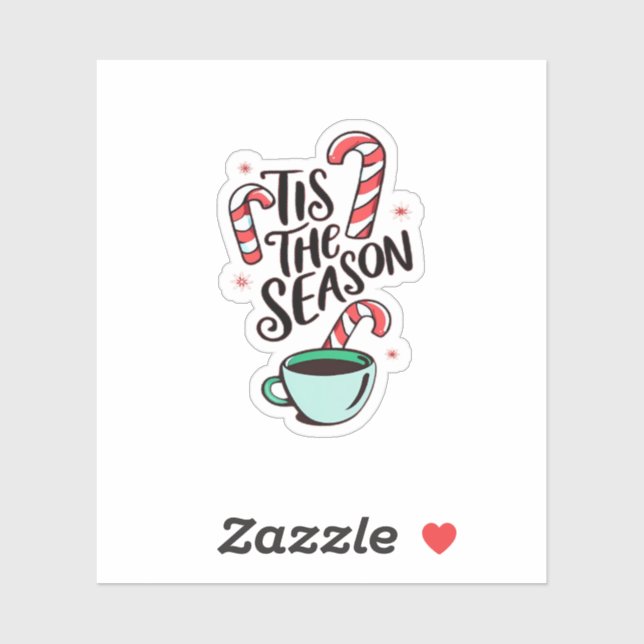 Sticker C'Est La Saison Pepperment Chocolat Chaud Chocolat (Feuille)