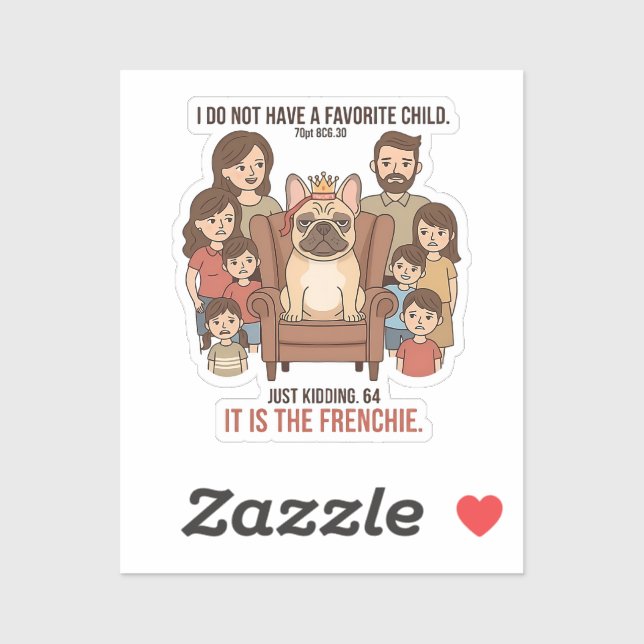 Sticker C'est le design de l'enfant préféré Frenchie (Feuille)