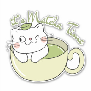Sticker c'est l'heure du matcha , matcha