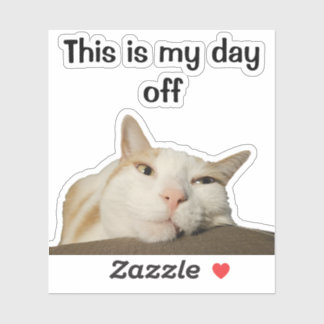 Sticker C'est Mon Jour de Repos Drôle Mignon Chat