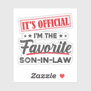Sticker C'est officiel Je suis le gendre favori
