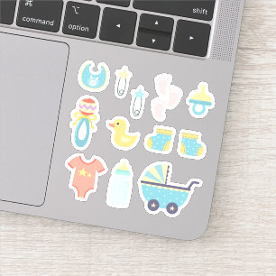 Sticker C'est un Baby shower bleu garçon