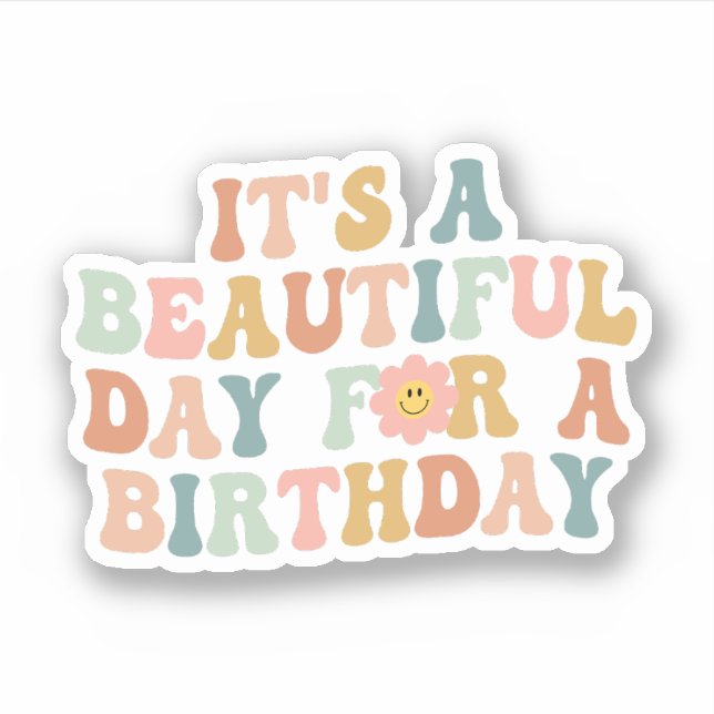 Sticker C'est un beau jour pour un anniversaire, L et D Nu (Devant)