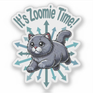Sticker C'est Zoomie Time Chat à cheveux court britannique