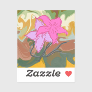 Sticker Cette conception d'art floral abstrait mélange des