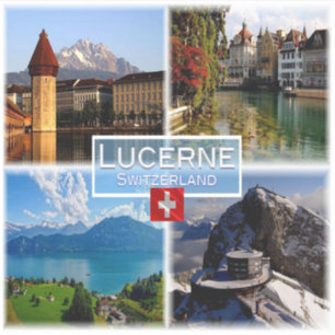 Sticker CH Suisse - Lucerne - Pont de la Chapelle - Vieux-