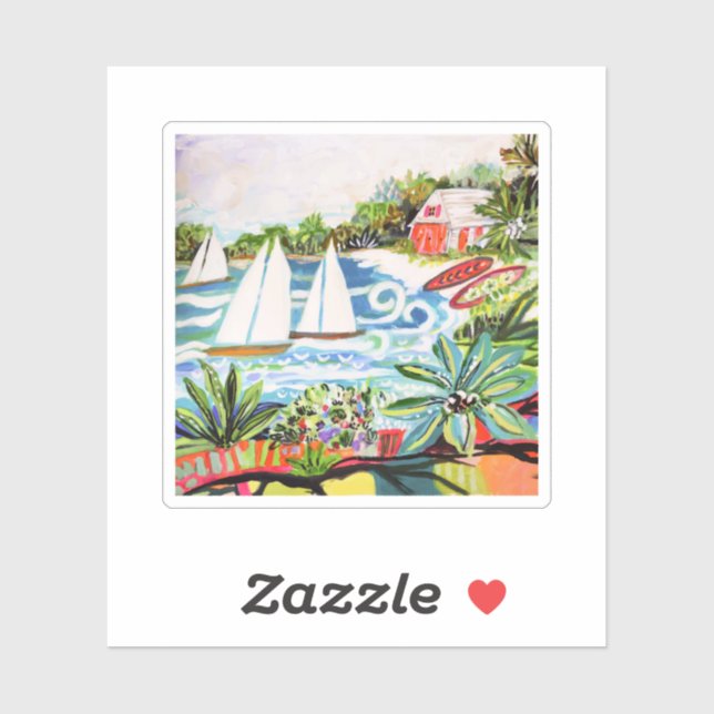 Sticker Chalet rouge de la Baie II (Feuille)