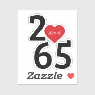Sticker Chambre numéro 256 en maillot Tri-Blend