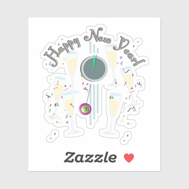 Sticker Champagne Toast New Years Eve (Feuille)