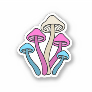 Sticker Champignons de couleur Drapeau Transgenre