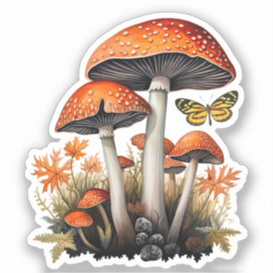 Sticker Champignons de la forêt automnale
