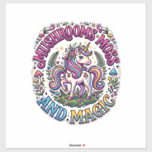 Sticker Champignons de licorne Mousses et Chemise commerci