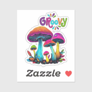 Sticker Champignons psychédéliques super colorés