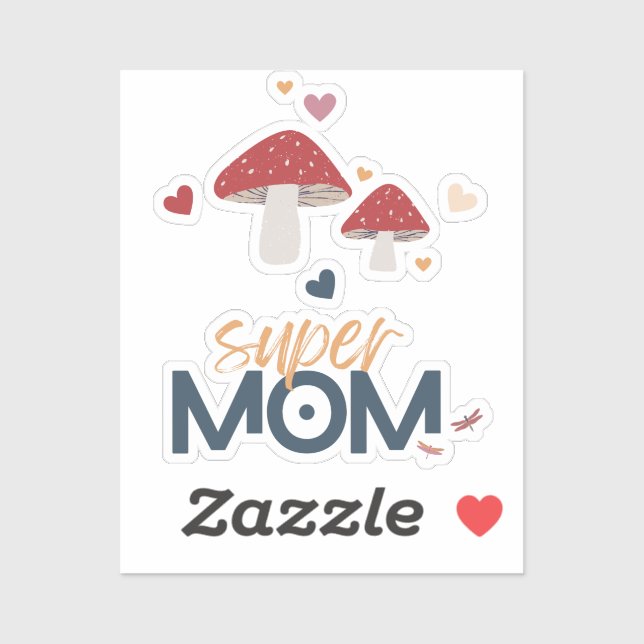 Sticker Champignons Super MOM (Feuille)