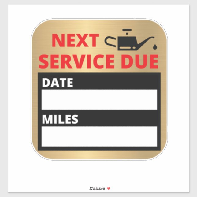 Sticker Changement d'huile, Rappel d'échéance du service s (Feuille)