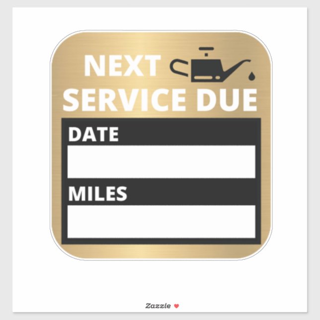 Sticker Changement d'huile, Rappel d'échéance du service s (Feuille)