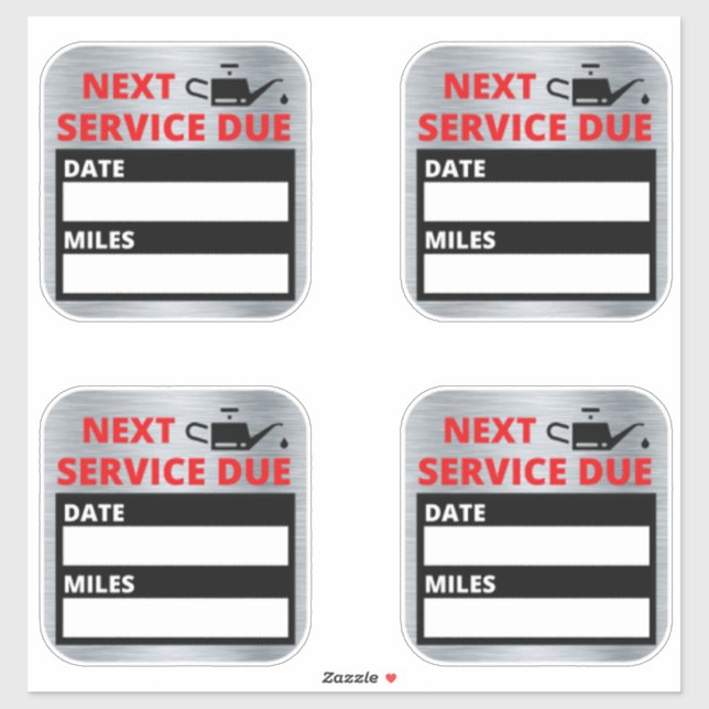 Sticker Changement d'huile, Rappel d'échéance du service s (Feuille)