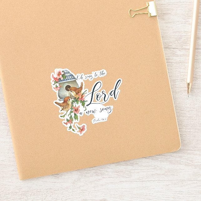 Sticker Chantez au Seigneur, oiseaux et maison (Carnet)