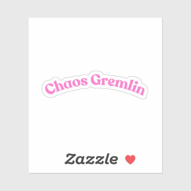 Sticker Chaos Gremlin | Lettre Bubble rose drôle (Feuille)