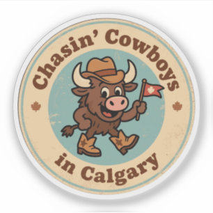 Sticker Chapeau de cowboy de buffle vintage drôle de Calga